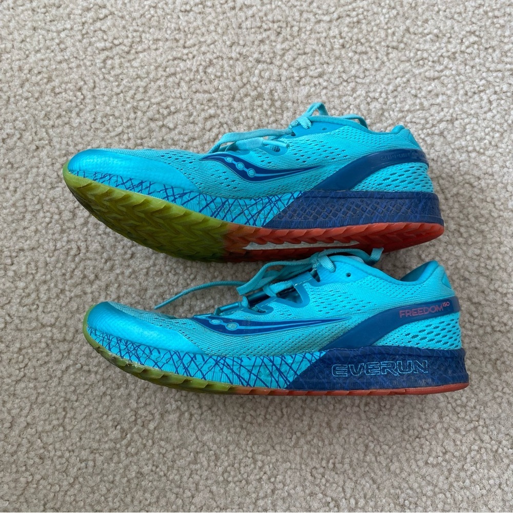 Saucony Women's ISO Everun Running Shoes Frame Blue Size 8
